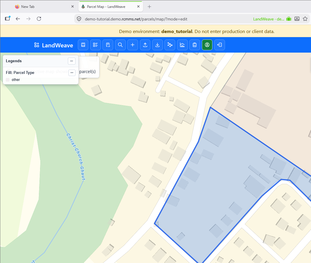 Completed new parcel outline beside SYN-009